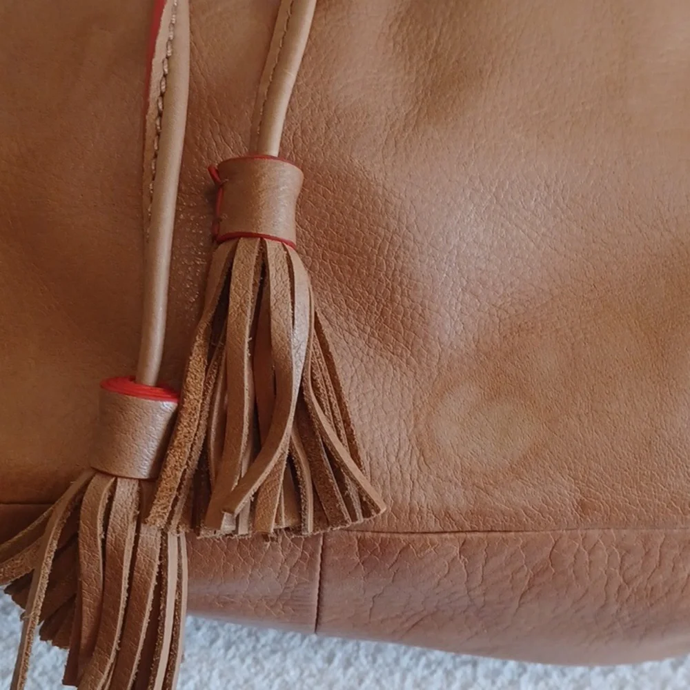 Fossil "Claire" Cow Hide Leather Drawstring Bag - Picture 8 of 14